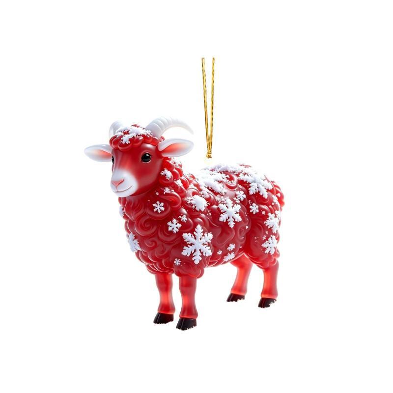 Acrylic Chinese Zodiac Goat Hanging Ornament Auspicious Design For Spring Festival New Year Home Decorationation