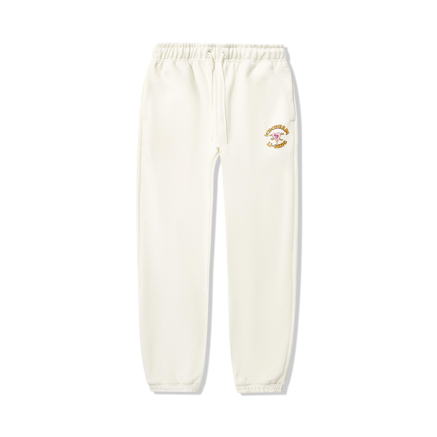 

Li Ning X Icecream Collaboration Heartbreaker Series Mid-Rise Drawstring Cuffs Casual Knit Sports Брюки мужские брюки Off-White AKLU805-1 L
