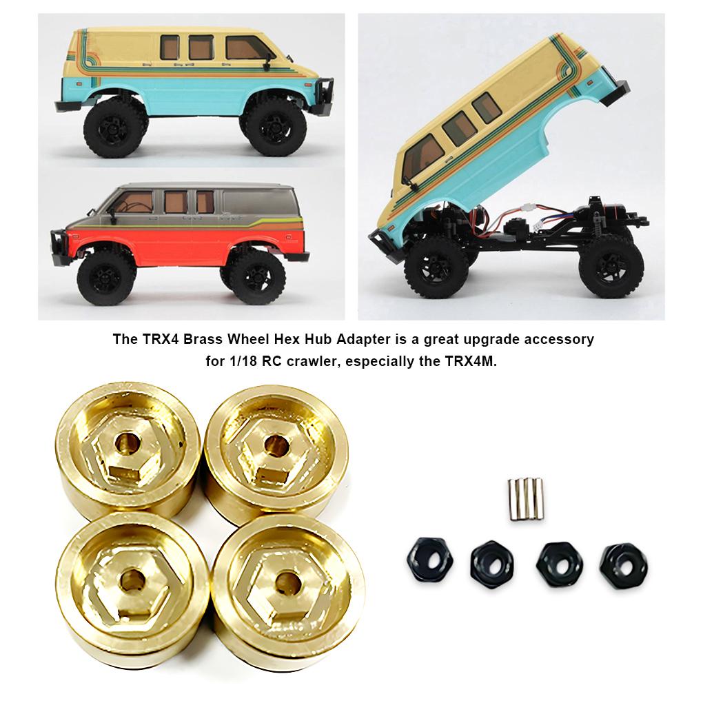 RCGOFOLLOW 4piece Brass Strong Wheel Hex Mount For 1/18 Adapter HOBBYPLUS 1810178 RC Car Part RC Car Accessories