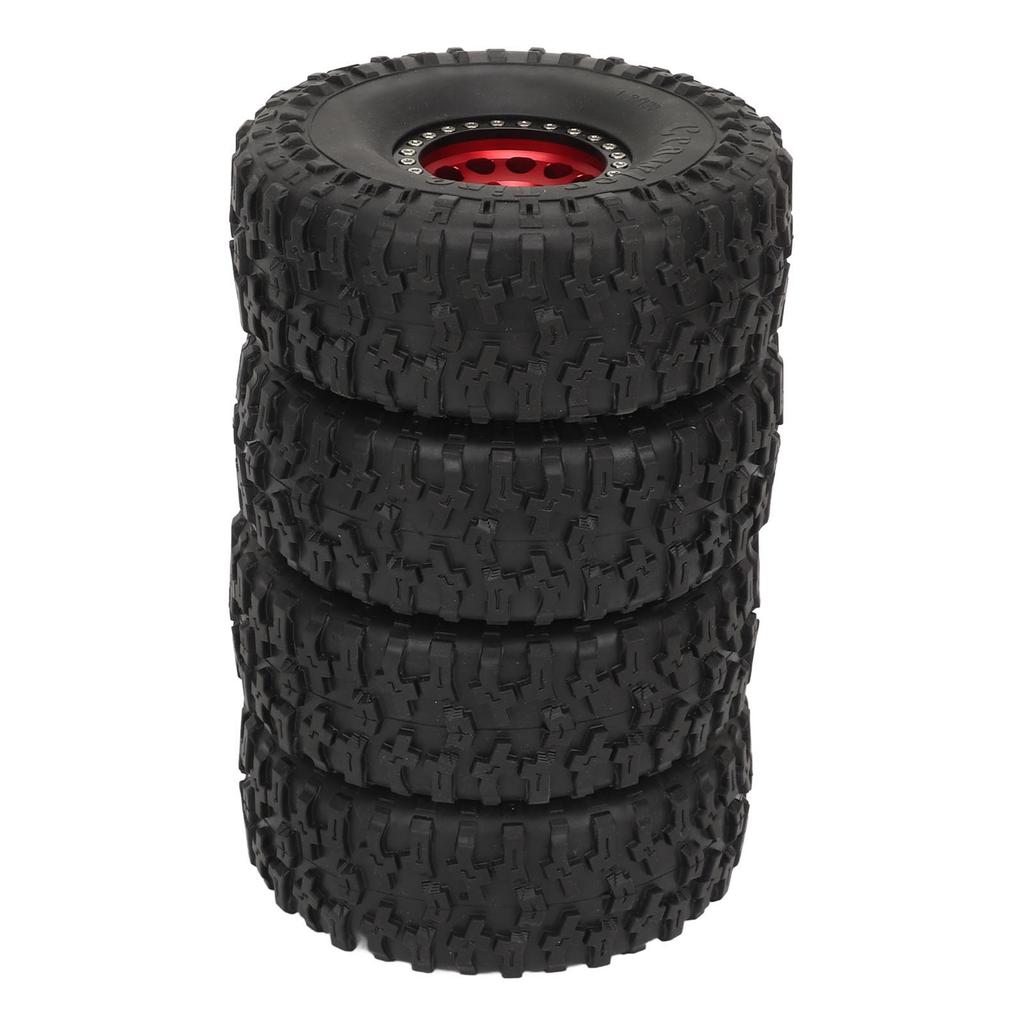 4PCS 1.9inch RC Crawler Rubber Tires 12 Hole Aluminium Alloy Wheels Hub Replacement for SCX10 1/10