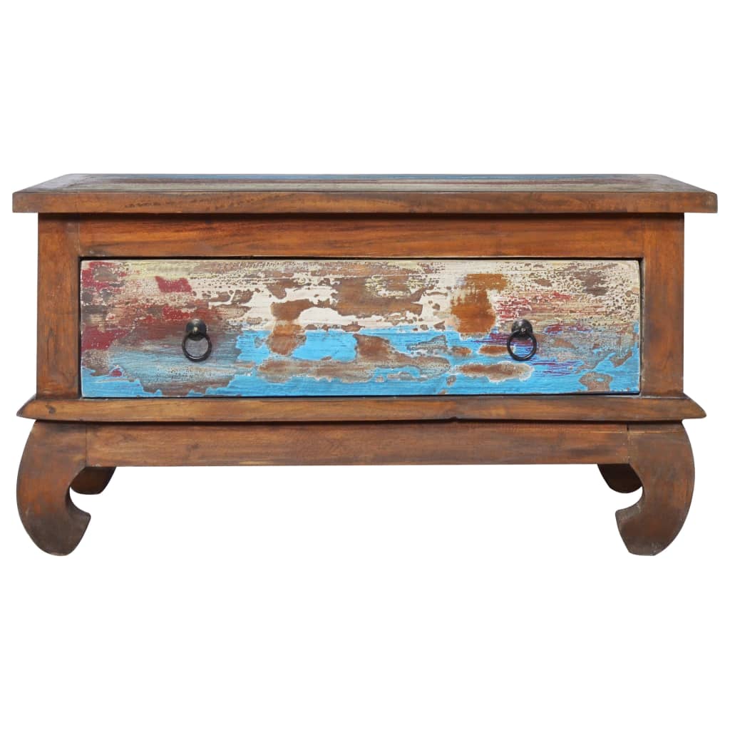 Coffee Table 80 X 50 X 40 Cm Reclaimed Teak Wood