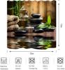 Zen Spa Shower Curtain Basalt Stones Herbal Oil Scent Candles Bamboo And Water Reflection Relaxing Meditation Home Dcor Waterpr