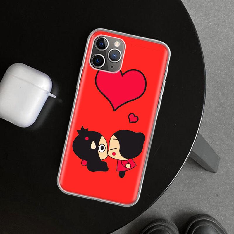 Cute Cartoon Pucca Garu Phone Case Cover for iPhone 11 12 13 Mini 14 15 Plus 16 Pro Max 17 Air 7 8 + SE Art Customized Fundas 11