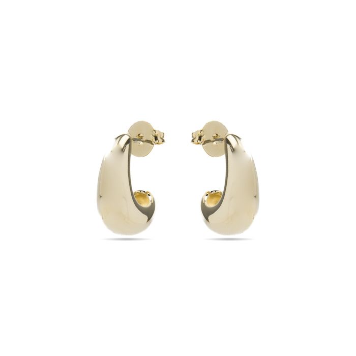 Boucles d'oreilles - LUXENTER - Sanky - Créoles 22 mm - Or jaune 18k - Zircon