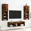 VidaXL Unités Murales TV avec LED 5 pcs, Armoires de Télévision Suspendues, Meubles Télé de Salon, Moderne, Chêne Fumé Bois 3216608