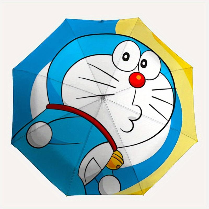 

1pc Doraemon Robot Automatic Open Umbrella - 8-Rib Compact Foldable Design, Durable Fabric for Casual & Fashion Use, 052