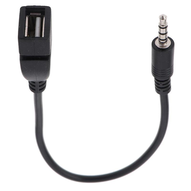 3,5mm černý audio kabel do auta AUX na USB audio kabel do auta, elektronika pro přehrávání hudby, audio kabel do auta, USB adaptér pro sluchátka