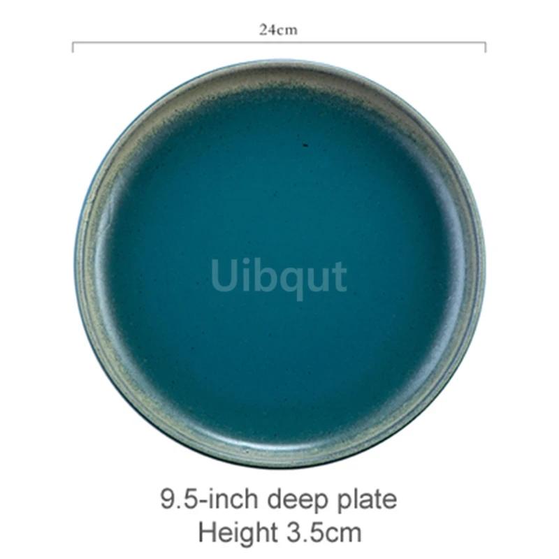 Creative and beautiful ceramic plates serving plate Retro tableware Western plate With steak for breakfast plates Japanese plate