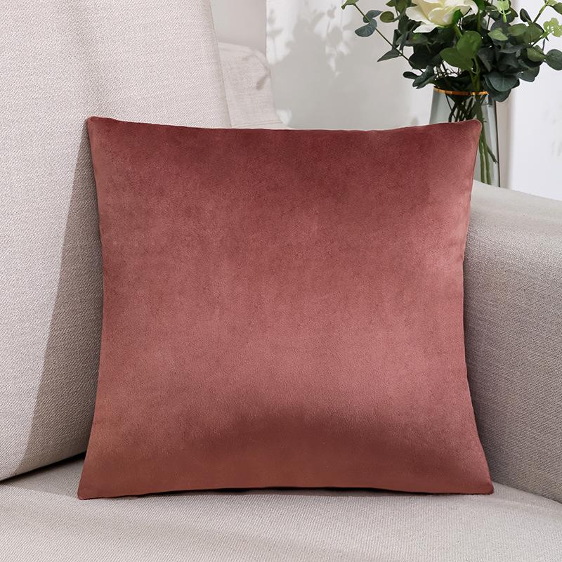 New Solid Color Nordic Velvet Pillow Sofa Office Living Room Simple Plush Cushion Bedroom Bedside Pillow