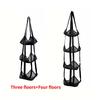 2 Pcs Foldable Multilayer Ball Storage Baskets, Basketball Doorway Hanging Storage Bags, 3 Layer + 4 Layer Racks