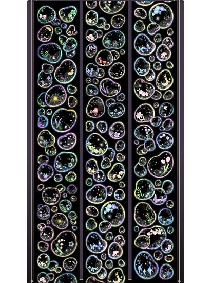 Mond Meereswelle Blume & Yinghong Transparente Blasen Stanzaufkleber Rolle