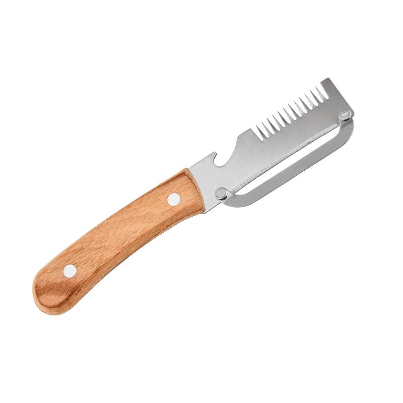3 in 1 Multifunction Serrated Knife Vegetable Peeler Handle with Bottle Opener for Culinary Kitchen Tools