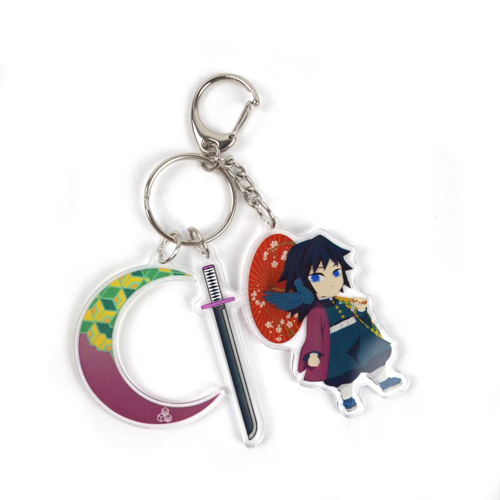 Demon Slayer Kamado Tanjirou Kamado Nezuko Agatsuma Zenitsu Anime Figure Key Ring Acrylic Key Chain Pendant Perfect Gift