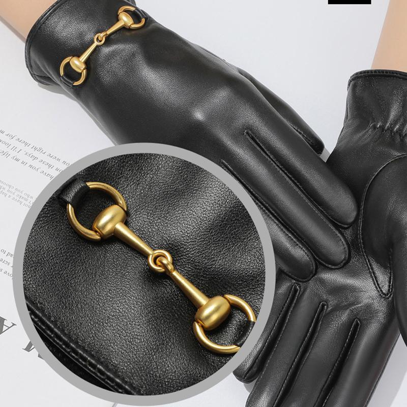 Skinnhansker Dame Warm Velvet Thickened Touch Screen kjøre- og ridehansker