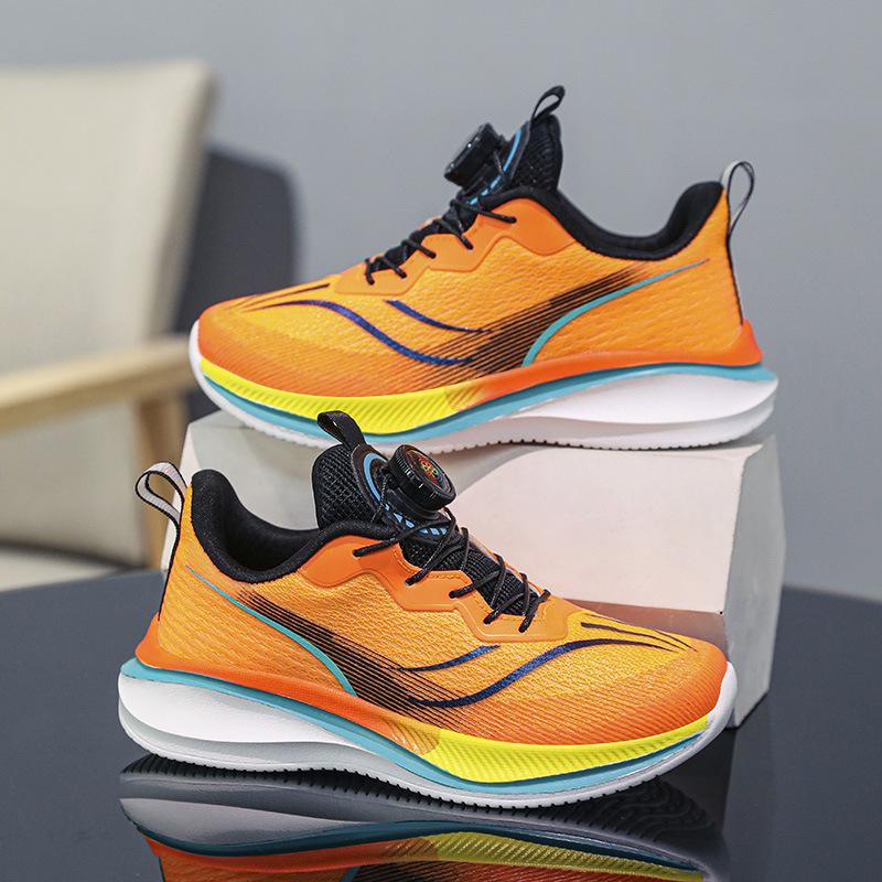 Breathable rotating buckle medium older children's sports shoes men's shoes 2025 summer new mesh