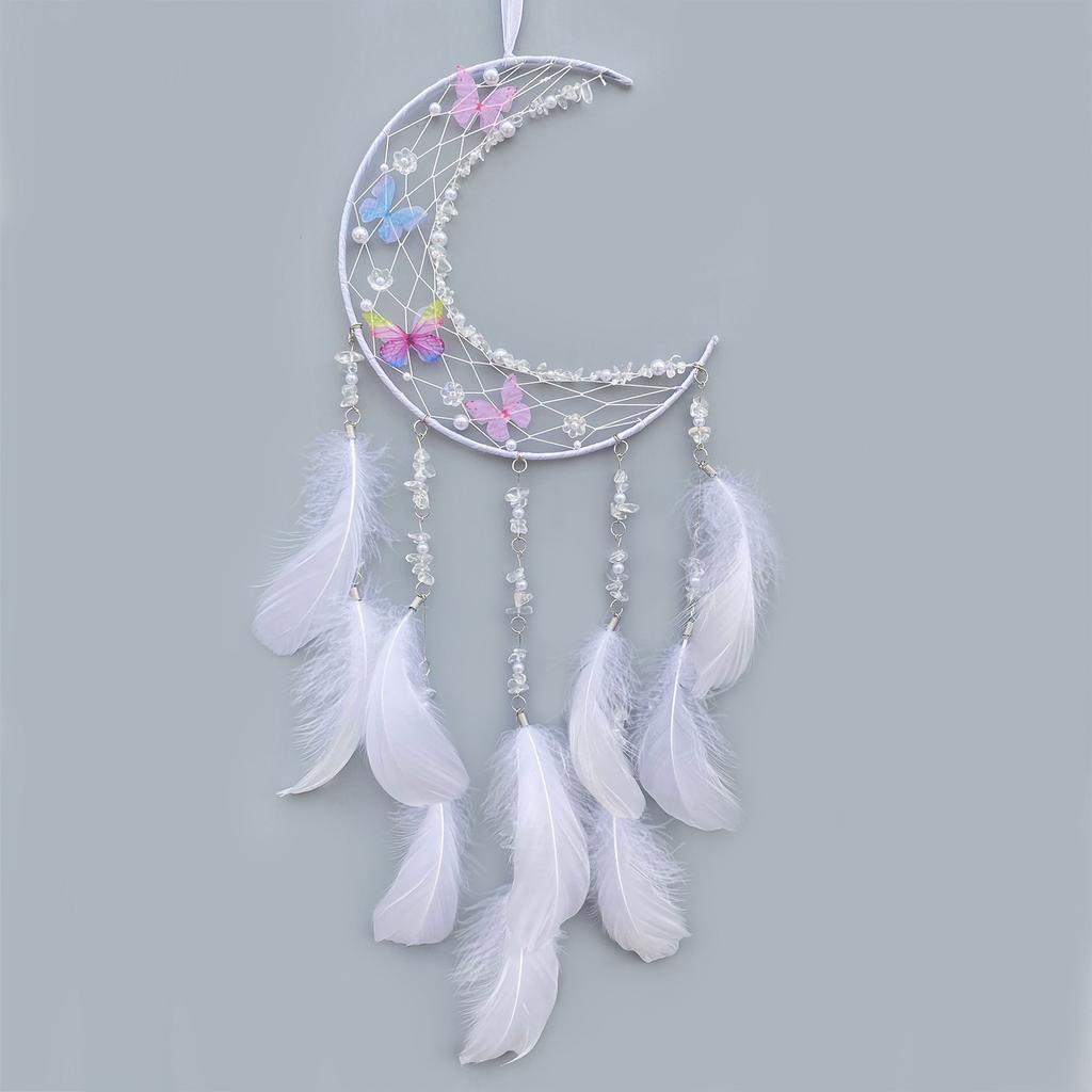 Home Decoration Scandinavian Wind Feather Wind Chime Dreamcatcher Home Decor Hanging Hanging Decoration Handmade Crafts Fairy Moon Ryu Butterfly