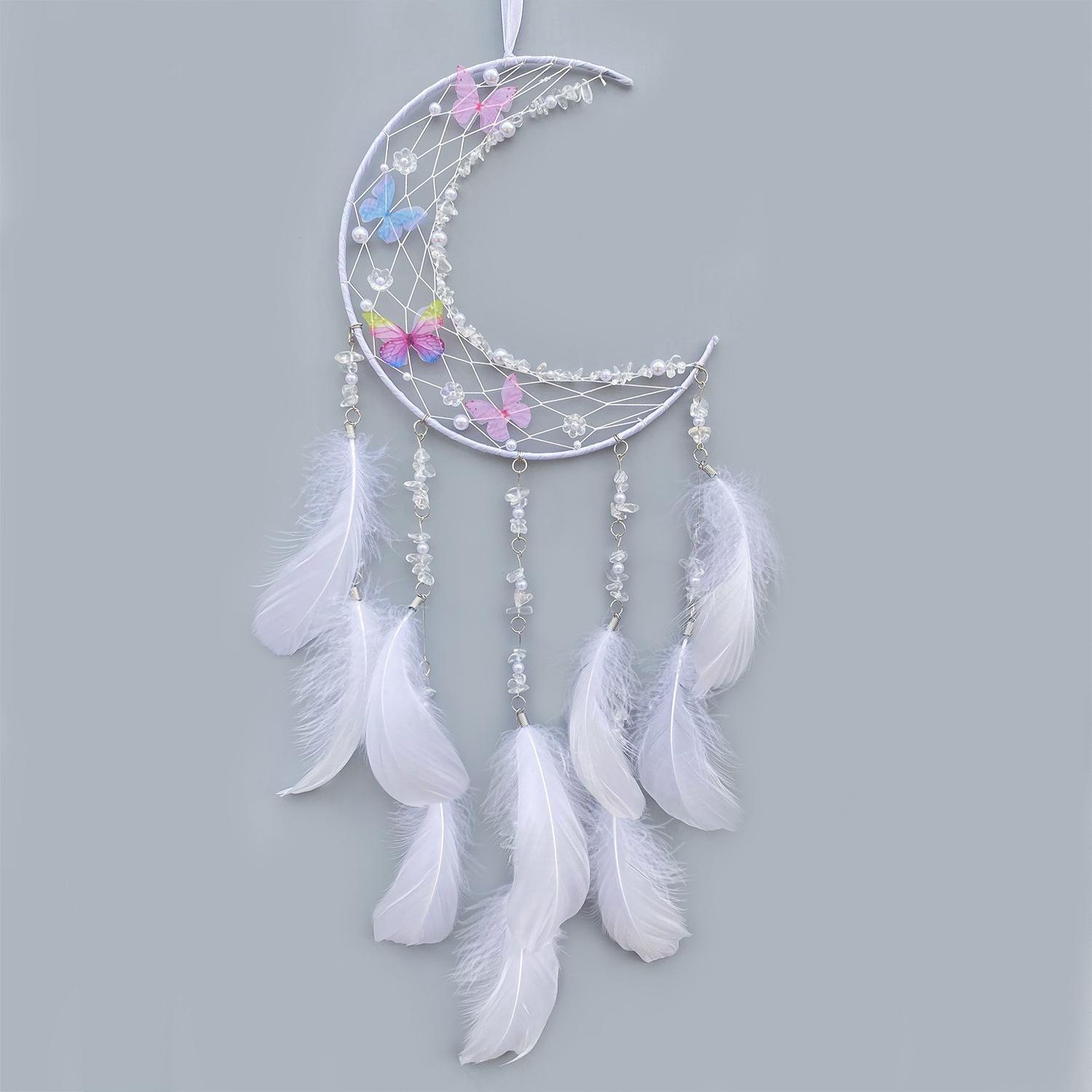 

Home Decoration Scandinavian Wind Feather Wind Chime Dreamcatcher Home Decor Hanging Hanging Decoration Handmade Crafts Fairy Moon Ryu Butterfly