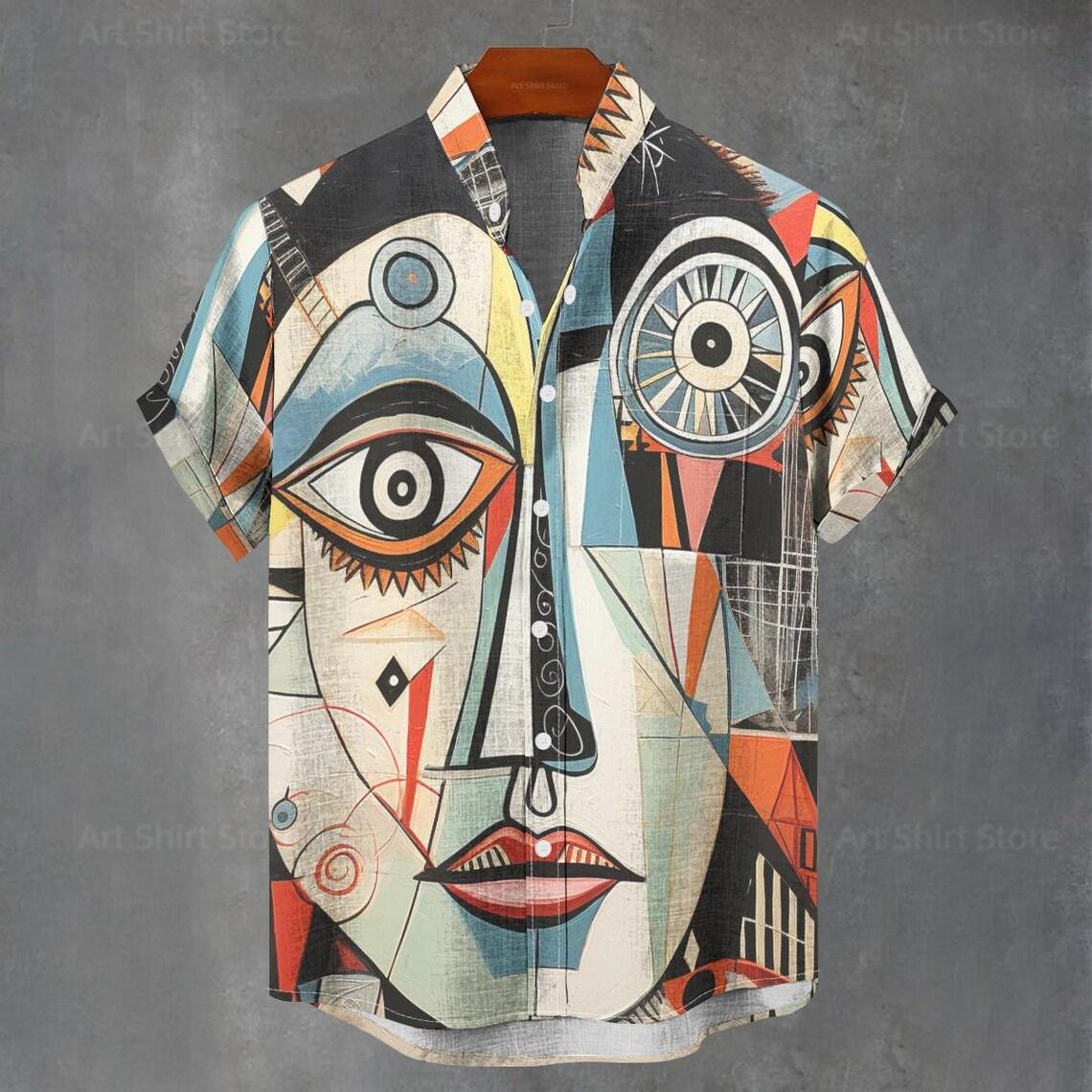 

Men s and Women s Summer Shirts Fashion Cool Alien Pattern Printed Short Sleeve Casual Outdoor Men s Clothing Blouse S