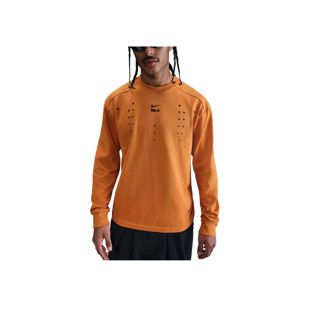 Nike ISPA SS25 Camiseta Cómoda Moderna Suave Respetuosa con la Piel de Manga Larga Unisex Tops Naranja HJ9087-813