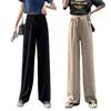 2025 Women's High-Waisted Ice Silk Wide-Leg Pants - Spring/Summer Thin, Floor-Length, Loose, Straight-Leg, Casual Drape Design
