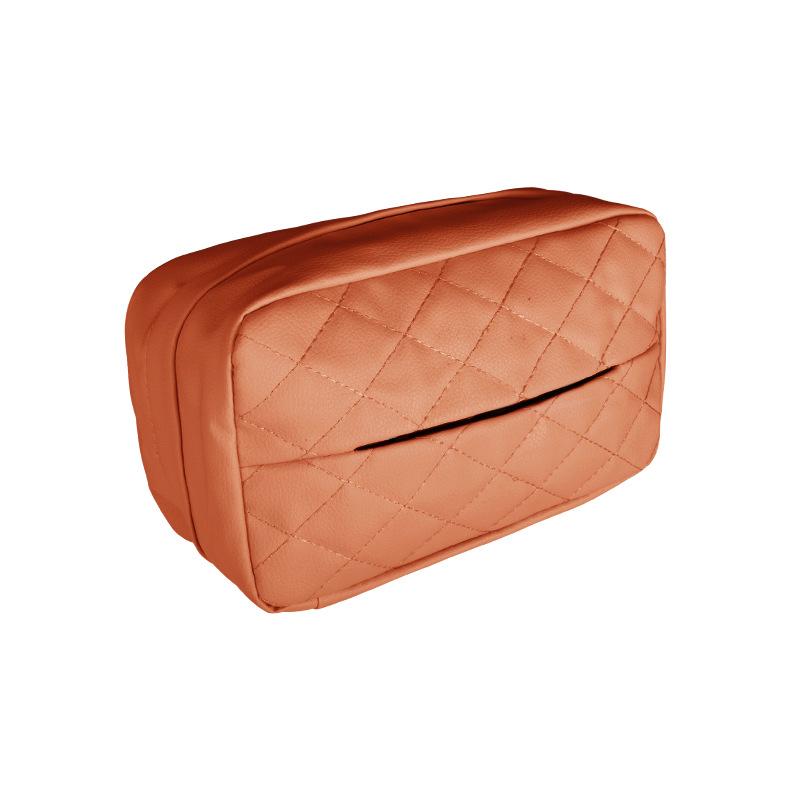 Car tissue box hanging armrest box women's new leather tissue box advanced tissue bag car
