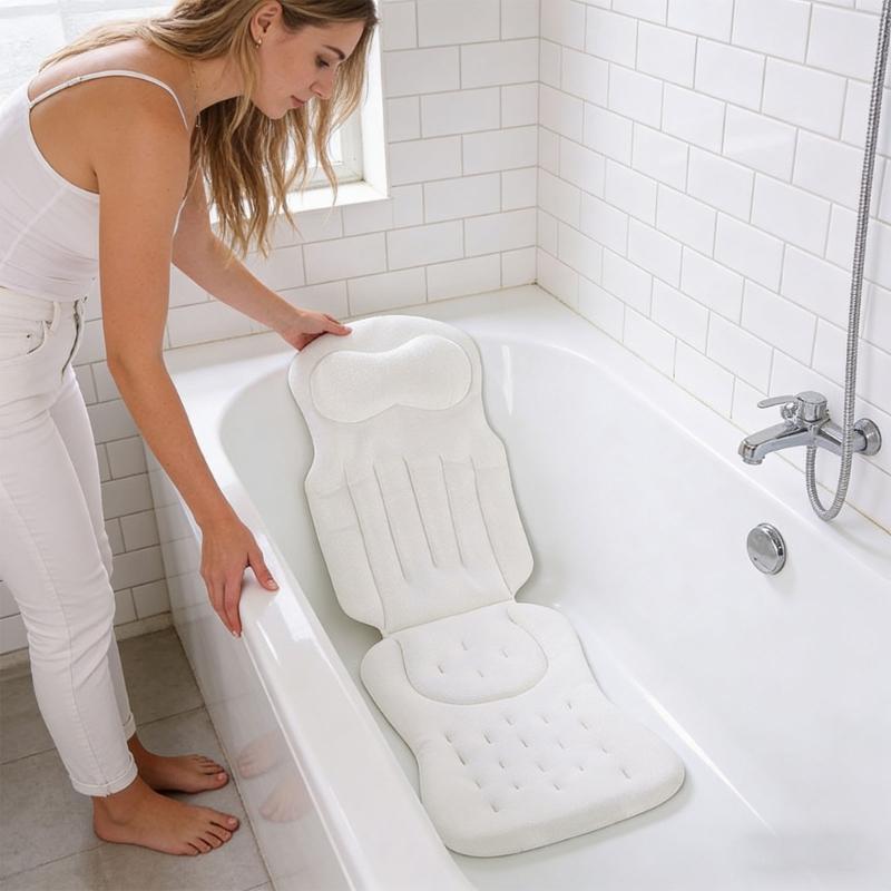 Luxury Bath Mat with 4D Breathable Mesh Soft Quick Dry Prevents Odor Thick Padding Gentle Body Care Relaxing Soak