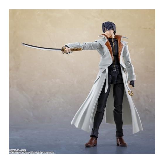 TAMASHII NATIONS SHFiguarts Rurouni Kenshin -Meiji Swordsman Romantic Story- Shinomori Aoshi, ca. 165 mm, bewegliche Figur aus PVC und ABS, bemalt