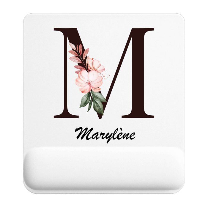 Tapis de souris - PLANETEE - Marylène Lettre Fleur - 22 x 18 cm - 3 mm - Impression sublimation HD