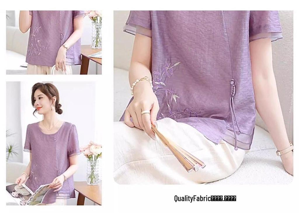 2026 Summer Fashion Set: Short-Sleeved Top & Chinese-Style Two-Piece for Moms and Elders