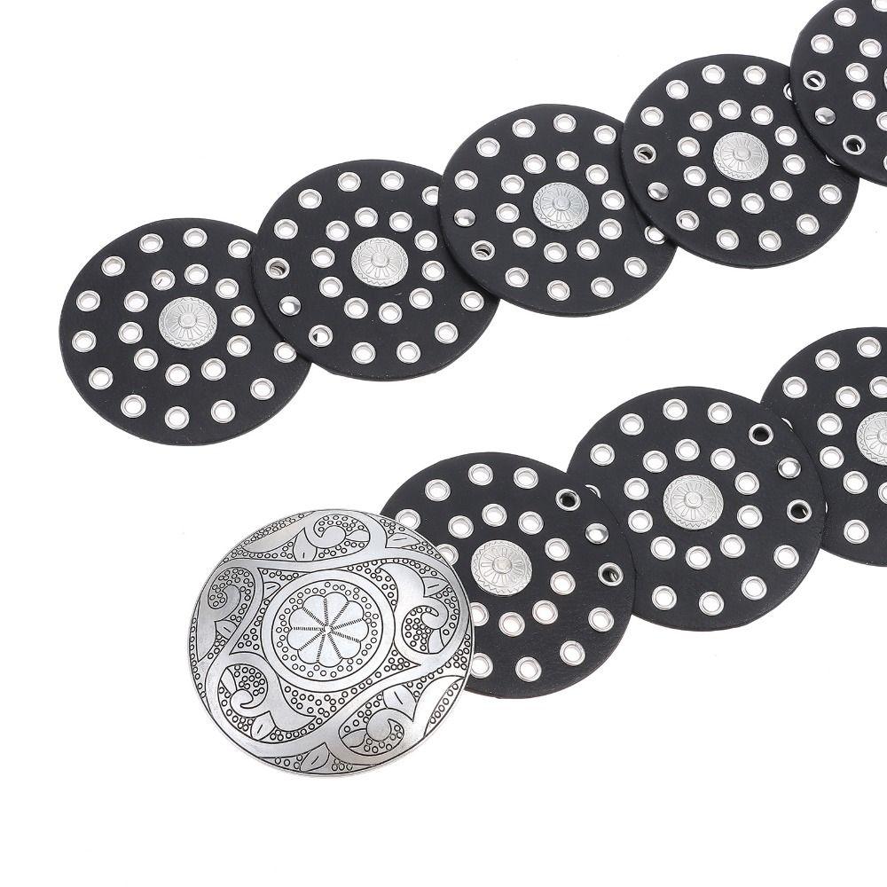 Curea Cowboy Exagerată Golă Y2K Curea Lată cu Disc Y2K Curea cu Disc Gol Curea cu Disc pentru Femei