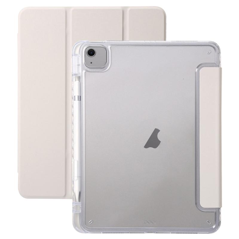 For iPad Air 13 (2025)/(2024) Case Tri-Fold Stand Acrylic Back PU Leather Anti Fall Tablet Cover