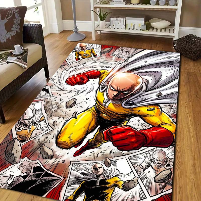 

One Punch Man Saitama Cartoon Anime Printed Carpet Flannel Yoga Mat Living Room Bedroom Decoration Non slip Toilet Entrance rug 40x60cm