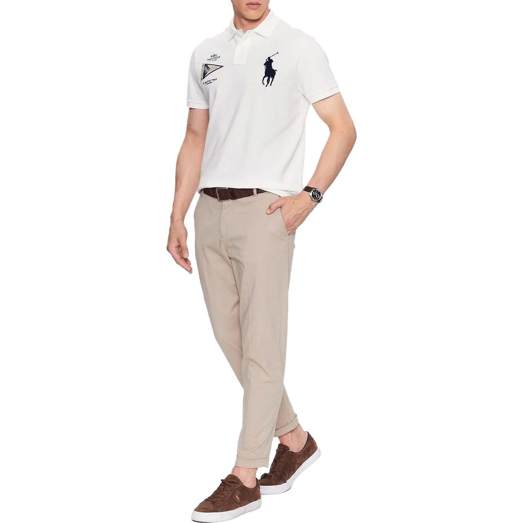 Polo Ralph Lauren FW23 Animal Logo Printed Polo Short Sleeve Shirt Men tops White 710910565-003