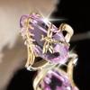 Huitan Fliegende Libelle Form Dekoration Design Damenringe Exquisite Tieraccessoires Ringe Für Frauen Mit AAA Rosa&Grün Zirkonia