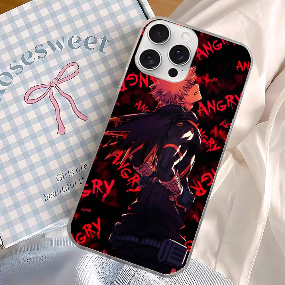 Anime B-Bakugo Katsuki For iPhone 17 16 15 14 Plus 13 12 11 Pro Max Phone Cover Back Satin Colorful Surface