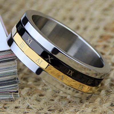 Roman Numeral Rotatable Titanium Steel Ring – Non-Fading Unisex Fashion Jewelry