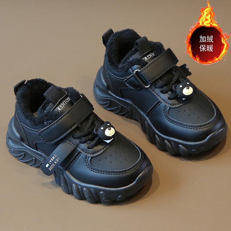 Children's cotton shoes 2025 winter boys' sports shoes fleece thickened girls' dad shoes warm baby casual shoes