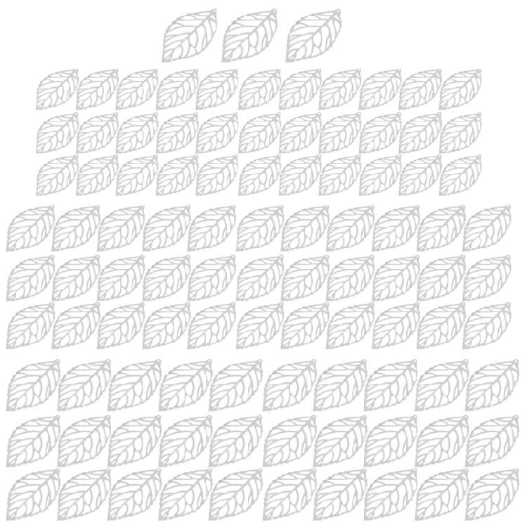 100Pieces Decorative Metal Filigree Leaves Mixed Size Leaves Jewelry Making Component Metal Craft Embellishments