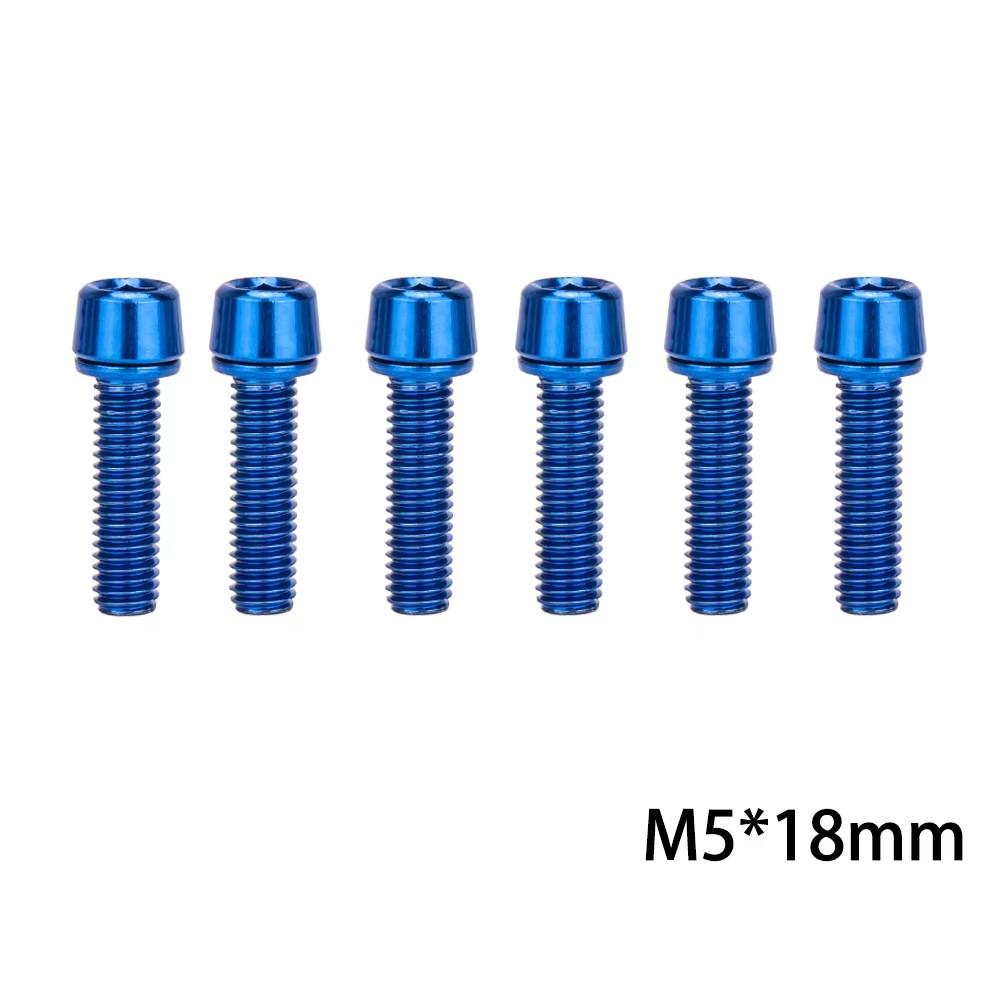 ZTTO 6 Stück MTB Rennrad Lenker Vorbau Erhöhungsschrauben Fahrrad Vorbau Bolzen Schrauben M5*18mm M6*18mm Bolzen Mit Unterlegscheiben