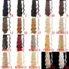 XINRAN Long Body Wave Ponytail Wrap Around Synthetic Ponytail Clip In Hairpiece Black Blonde Burgundy Wave Ponytail for Women