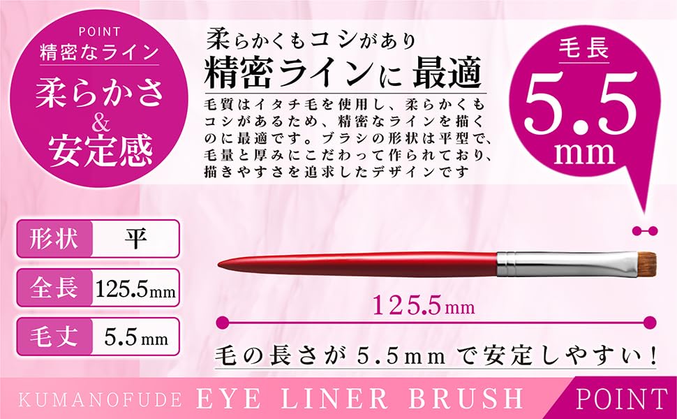 Hakuundo Kumano Brush Eyeshadow Nose Shadow Concealer Makeup Eye Makeup Easy To Compact Tip Brush, Brush, Brush, Brush, Brush, Heavy-Duty, Clean,