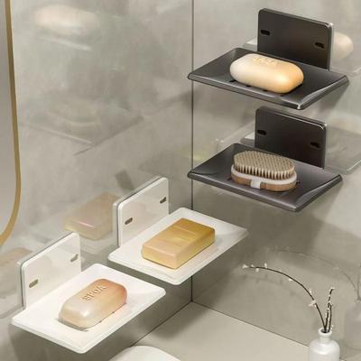 Porte-savon en alliage d'aluminium pour salle de bain, mural sans perçage, organisateur porte-savon/éponge, accessoires, porte-savon de cuisine