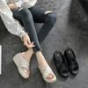 Fish Mouth Thick-soled Wedge Sandals and Slippers, Open-toed Breathable Fashion Women's Shoes, Simple Solid Color Slippers
