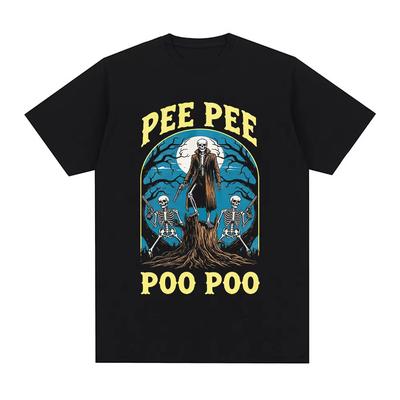 Pee Pee Poo Poo Skeleton Graphic Funny Meme T-Shirts for Men Women Sarcastic Weirdcore T Shirts Gen Z Humor Gift Tees Streetwear