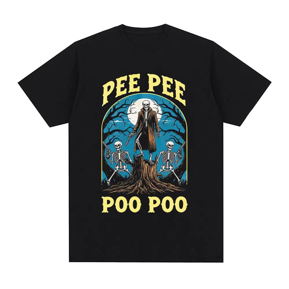 Pee Pee Poo Poo Skeleton Graphic Funny Meme T-Shirts for Men Women Sarcastic Weirdcore T Shirts Gen Z Humor Gift Tees streetwear S разноцветный
