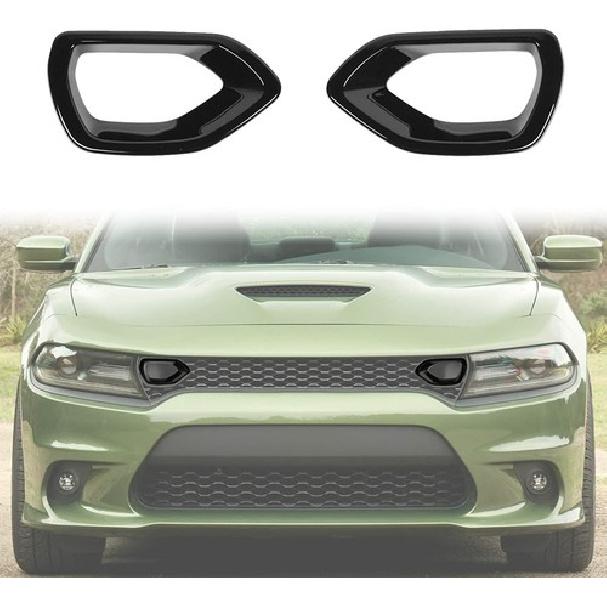 2x Front Grille erts Mesh Trim Accessories for 2015- Dodge Charger Black