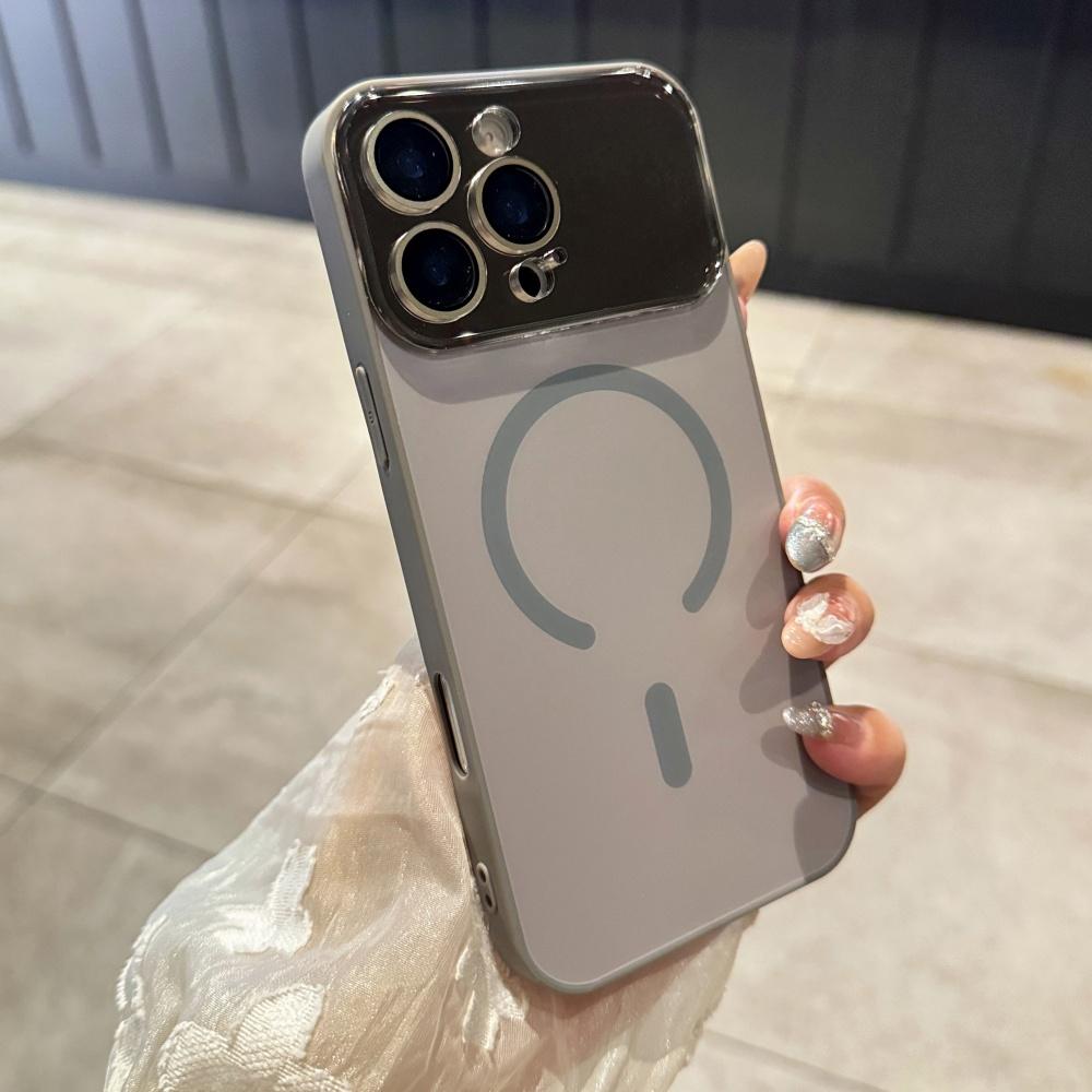 Large Window Crystal Camera Lens Case For For Iphone 17 Air 16 15 14 13 12 17 Pro Max Wireless Charge for Magsafe Candy Color Cover