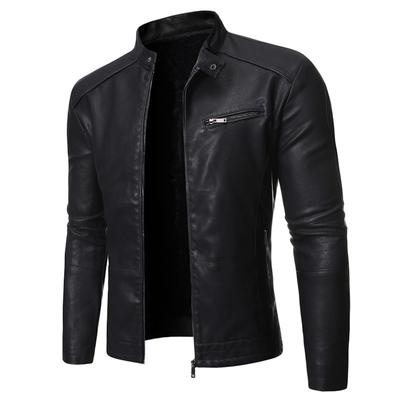 Frühling Herbst PU-Lederjacke, gewaschene Lederjacke, Jacke, große Größe