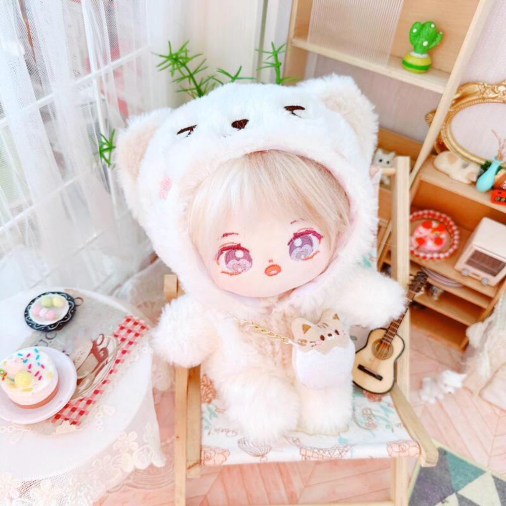 Cat Jumpsuit Idol Dolls Clothes Plush Doll Winter Outfit Cotton Doll Clothes  20cm Cotton Doll