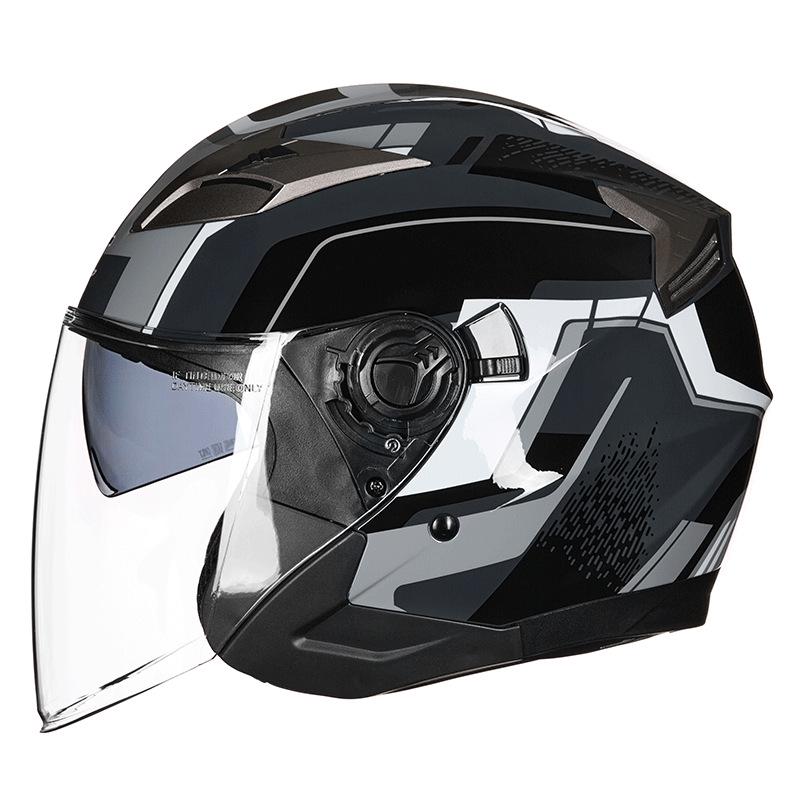 GXT708 Electric Scooter Helmet with Double Visor for Men & Women - All-Season Safety Half Helmet